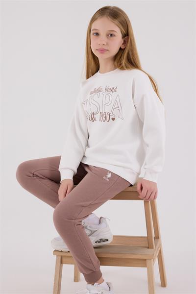 U.S. Polo Assn. Kız Çocuk Eşofman Takımı Beyaz