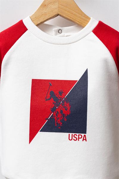 U.S. Polo Assn. Erkek Bebek 2li Takım Beyaz-Kırmızı