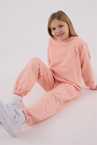 U.S. Polo Assn. Kız Çocuk Eşofman Takımı Açık Somon