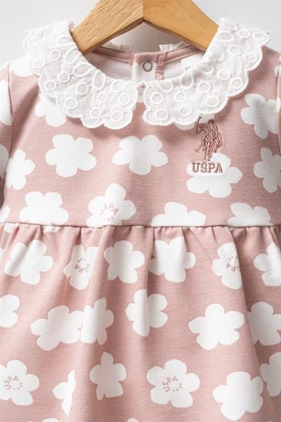 U.S. Polo Assn. Kız Bebek Pike Elbise Pudra