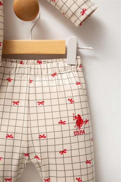 U.S. Polo Assn. Kız Bebek Pijama Takımı Beyaz