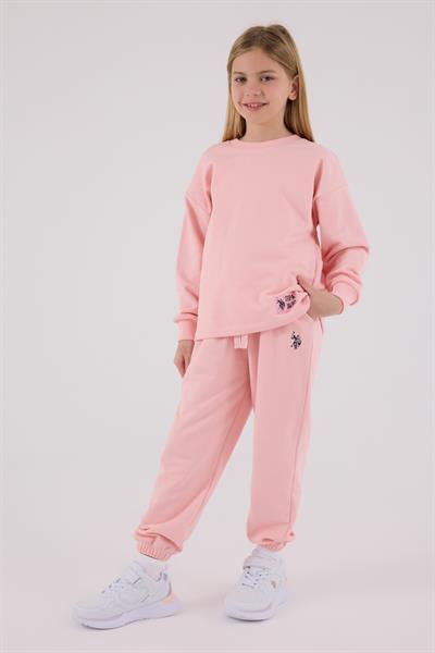U.S. Polo Assn. Kız Çocuk Eşofman Takımı Açık Pembe