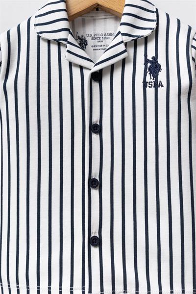 U.S. Polo Assn. Erkek Bebek Gömlek Pijama Beyaz