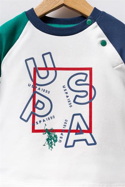 U.S. Polo Assn. Erkek Bebek 2li Takım Beyaz -Yeşil