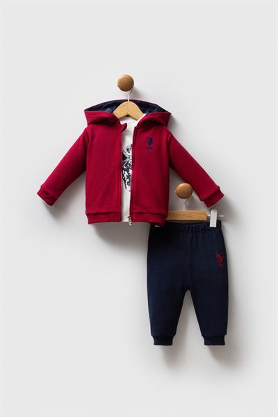 U.S. Polo Assn. Erkek Bebek 3lü Takım Bordo