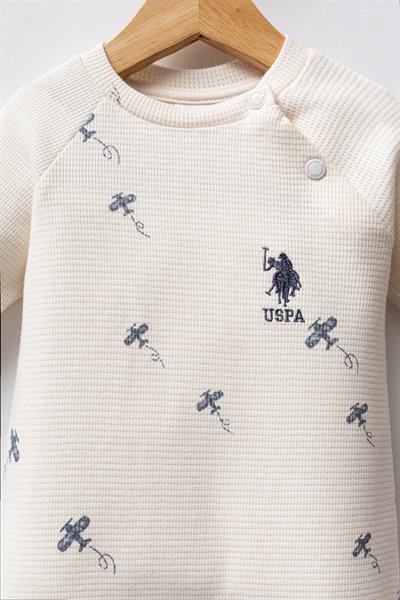 U.S. Polo Assn. Erkek Bebek Patiksiz Tulum Ekru