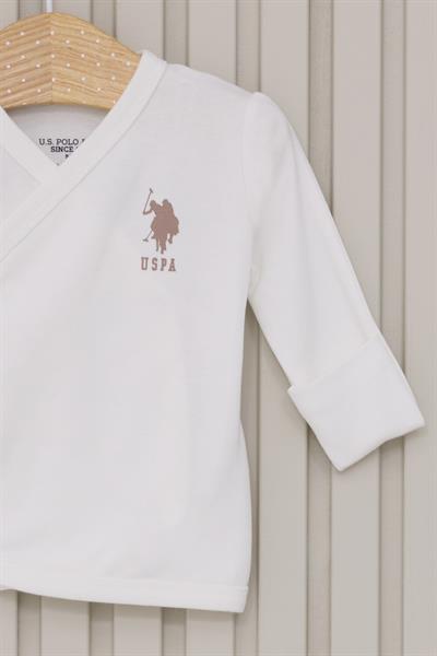 U.S. Polo Assn. Erkek Bebek 5Li Zıbın Seti Krem