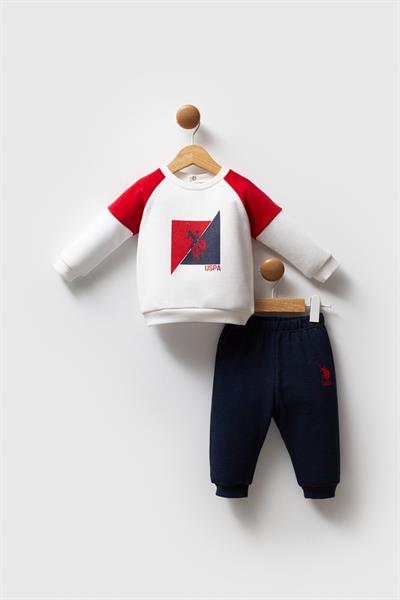 U.S. Polo Assn. Erkek Bebek 2li Takım Beyaz-Kırmızı