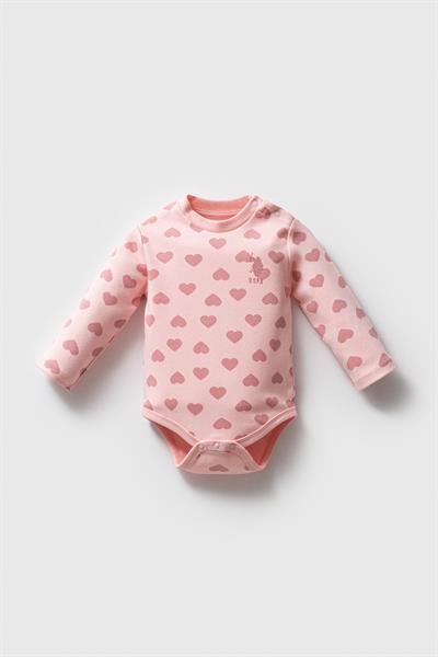 U.S. Polo Assn. Kız Bebek 3Lü Body Set Açık Pembe