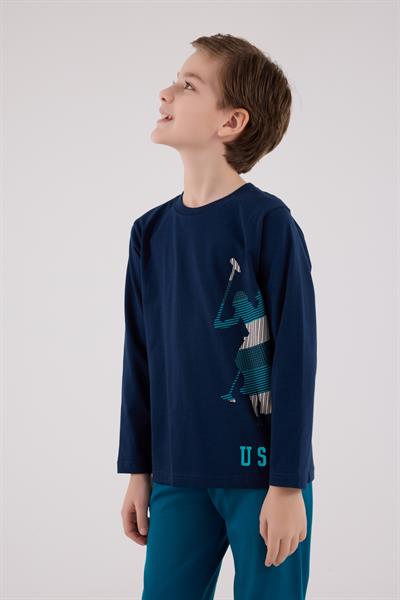 U.S. Polo Assn. Erkek Çocuk Uzun Kol Pijama Takım Lacivert