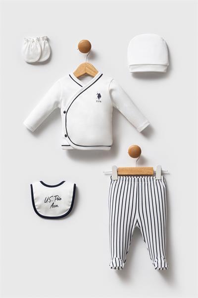 U.S. Polo Assn. Erkek Bebek Hastane Çıkışı 5Li Set Beyaz