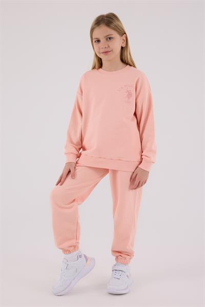 U.S. Polo Assn. Kız Çocuk Eşofman Takımı Açık Somon