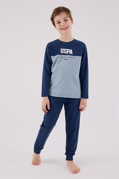 U.S. Polo Assn. Erkek Çocuk Uzun Kol Pijama Takım Koyu İndigo