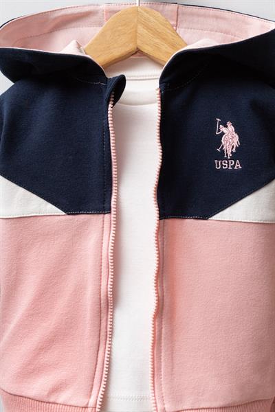 U.S. Polo Assn. Kız Bebek 3li Takım Açık Pembe