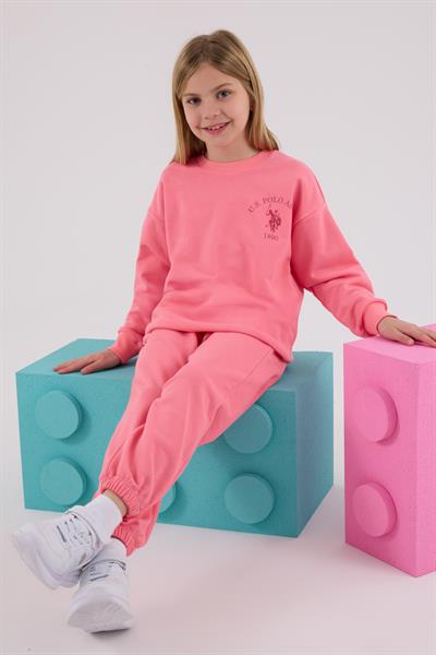 U.S. Polo Assn. Kız Çocuk Eşofman Takımı Neon Pembe