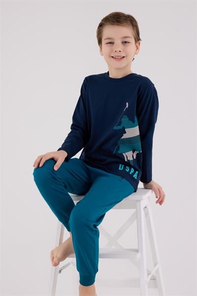 U.S. Polo Assn. Erkek Çocuk Uzun Kol Pijama Takım Lacivert