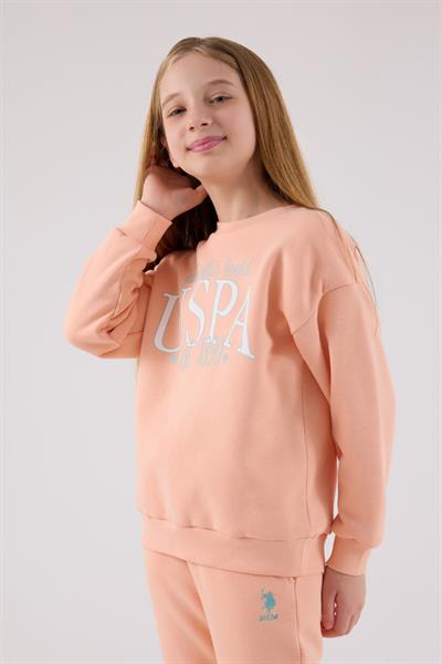 U.S. Polo Assn. Kız Çocuk Eşofman Takımı Somon