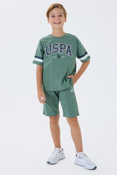 U.S. Polo Assn Erkek Çocuk Bermuda  2li Takım K.Yeşil