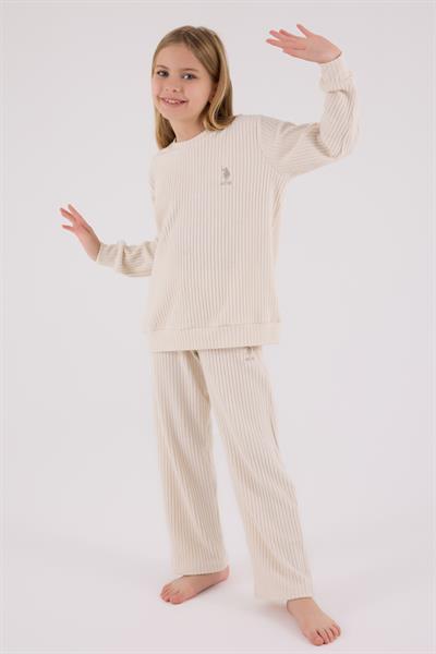 U.S. Polo Assn. Kız Çocuk Eşofman Takımı Bej