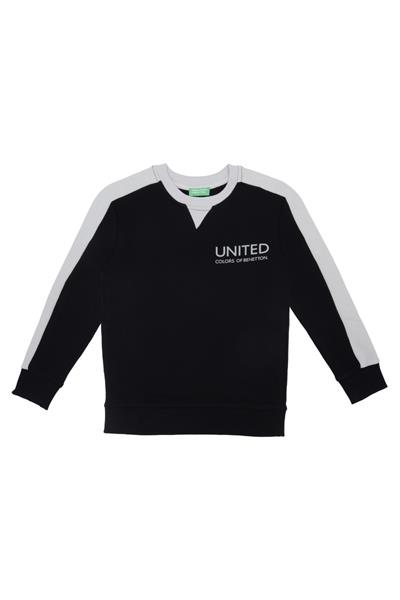 United Colors of Benetton BNT-B21606 Erkek Çocuk  Sweatshirt Siyah