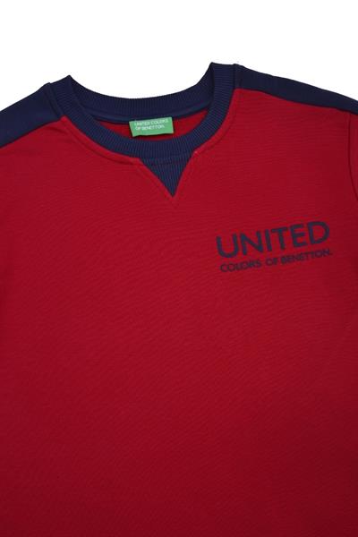 United Colors of Benetton BNT-B21606 Erkek Çocuk  Sweatshirt Kırmızı