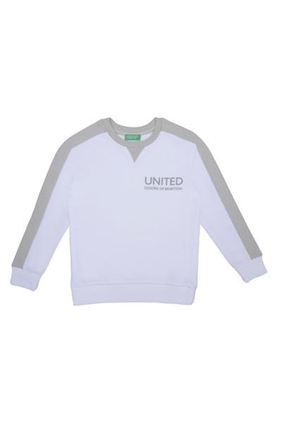 United Colors of Benetton BNT-B21606 Erkek Çocuk  Sweatshirt Beyaz