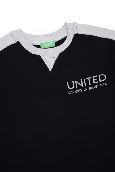 United Colors of Benetton BNT-B21606 Erkek Çocuk  Sweatshirt Siyah