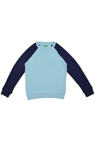 United Colors of Benetton BNT-B21607 Erkek Çocuk  Sweatshirt Turkuaz