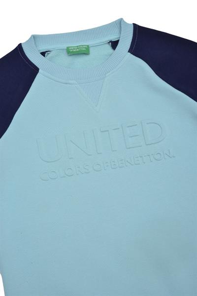United Colors of Benetton BNT-B21607 Erkek Çocuk  Sweatshirt Turkuaz