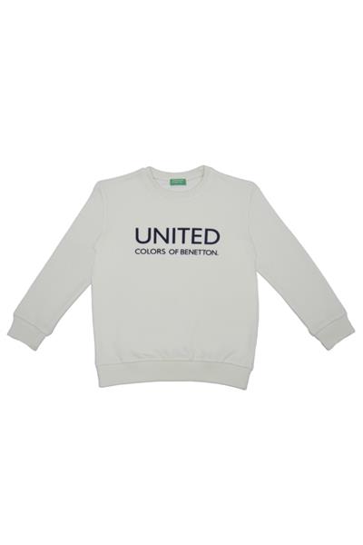 United Colors of Benetton BNT-B21877 Erkek Çocuk  Sweatshirt Ekru