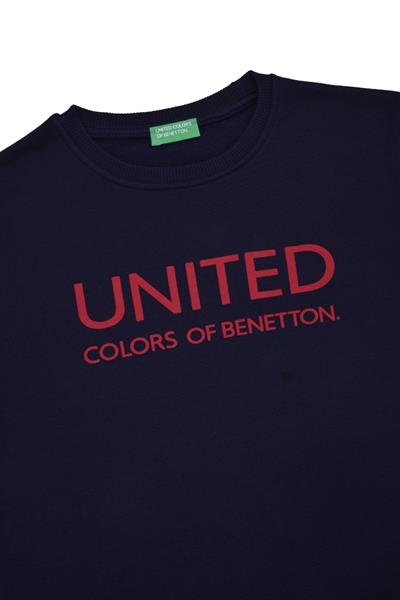 United Colors of Benetton BNT-B21877 Erkek Çocuk  Sweatshirt Lacivert