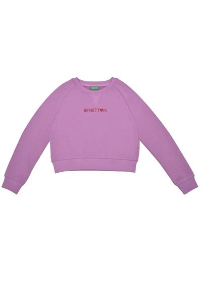 United Colors of Benetton BNT-G21543 Kız Çocuk  Sweatshirt Leylak Rengi