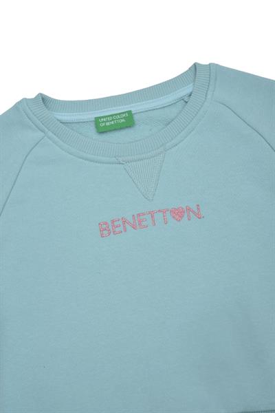 United Colors of Benetton BNT-G21543 Kız Çocuk  Sweatshirt Turkuaz