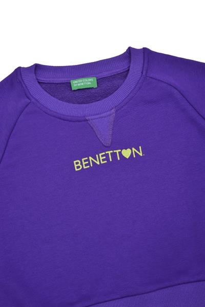 United Colors of Benetton BNT-G21543 Kız Çocuk  Sweatshirt Mor