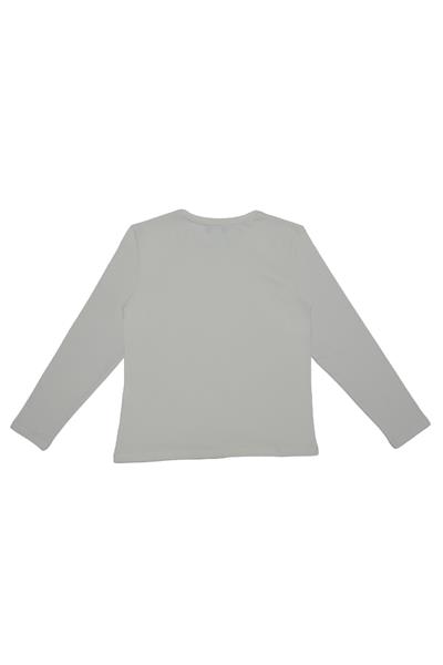 United Colors of Benetton BNT-G21576 Kız Çocuk  Uzun Kollu Tshirt Ekru