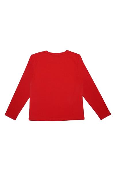 United Colors of Benetton BNT-G21576 Kız Çocuk  Uzun Kollu Tshirt Kırmızı