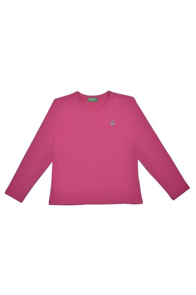 United Colors of Benetton BNT-G21576 Kız Çocuk  Uzun Kollu Tshirt Pembe