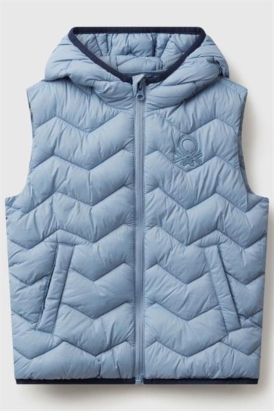 United Colors of Benetton Erkek Bebek 2TWDGJ00G-25K Yelek Açık Mavi