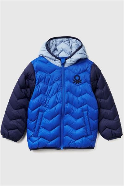 United Colors of Benetton Erkek Bebek 2TWDGN02V-25K Mevsimlik Mont Mavi