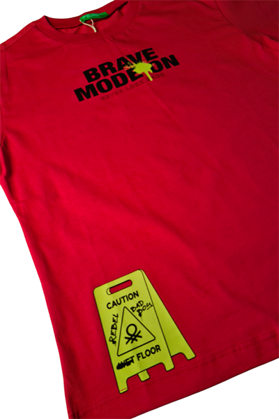 United Colors of Benetton Erkek Çocuk Tshirt Bordo 3JERC10PE