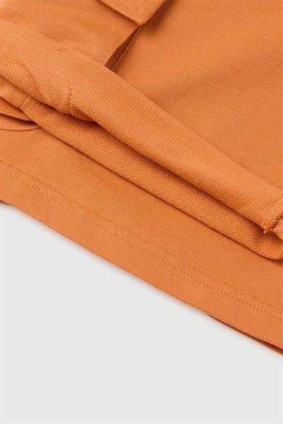 United Colors of Benetton Erkek Çocuk Beli İp Detaylı Ön Cepli Bermuda Şort Turuncu 6-14 Yaş