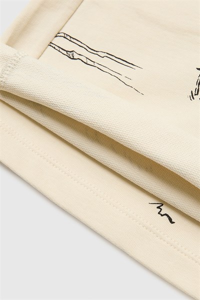 United Colors of Benetton Erkek Çocuk Beli Lastikli Relaxed Fit Bermuda Şort Bej 6-14 Yaş