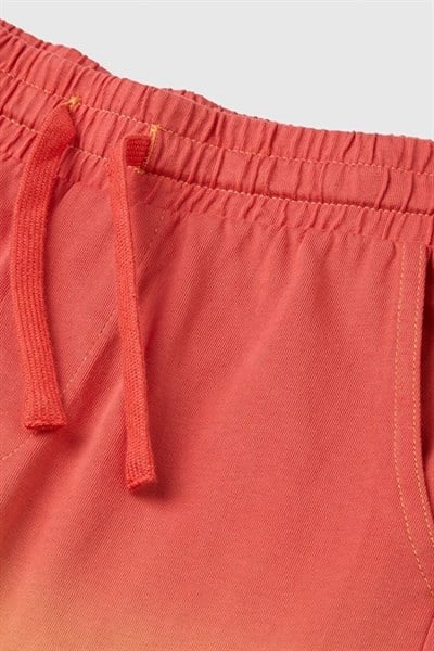 United Colors of Benetton Erkek Çocuk Kırmızı Mix Arka Cebi Logo Detaylı Beli İpli Bermuda Şort 6-14 Yaş 