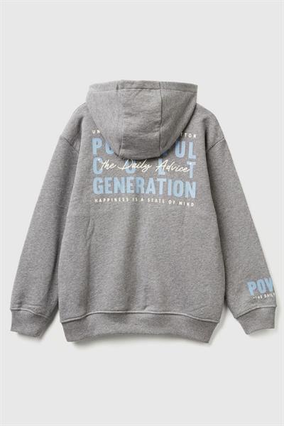 United Colors of Benetton Erkek Çocuk 3J68C505G-25K Sweatshirt Gri Melanj