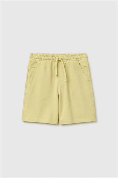 United Colors of Benetton Erkek Çocuk Beli Lastikli Relaxed Fit Bermuda Şort Sarı 6-14 Yaş