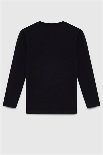 United Colors of Benetton Erkek Çocuk BNT-B23339 Uzun Kol Tshirt Siyah