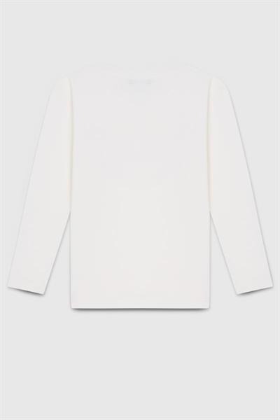 United Colors of Benetton Erkek Çocuk BNT-B23339 Uzun Kol Tshirt Ekru