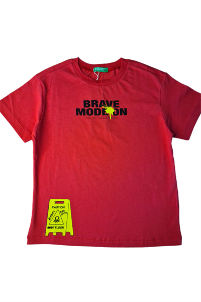 United Colors of Benetton Erkek Çocuk Tshirt Bordo 3JERC10PE