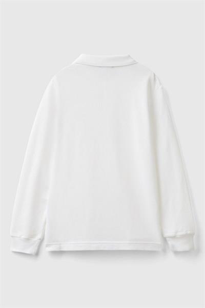 United Colors of Benetton Erkek Çocuk3089C300Z-25K Polo Uzun Kol Tshirt Beyaz