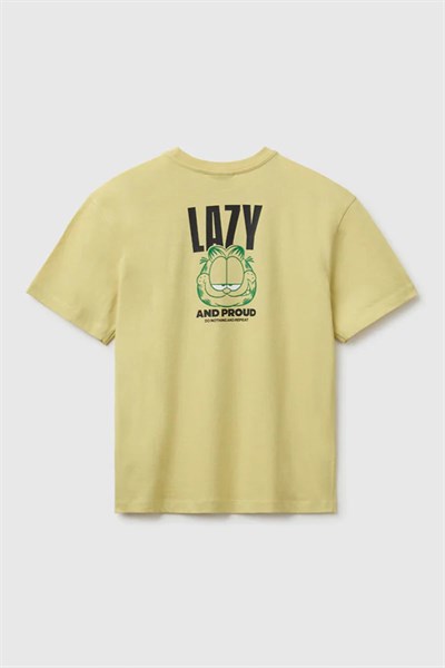 United Colors of Benetton Erkek Çocuk Garfield Baskı Detaylı Yuvarlak Yaka T-Shirt Sarı 6-14 Yaş